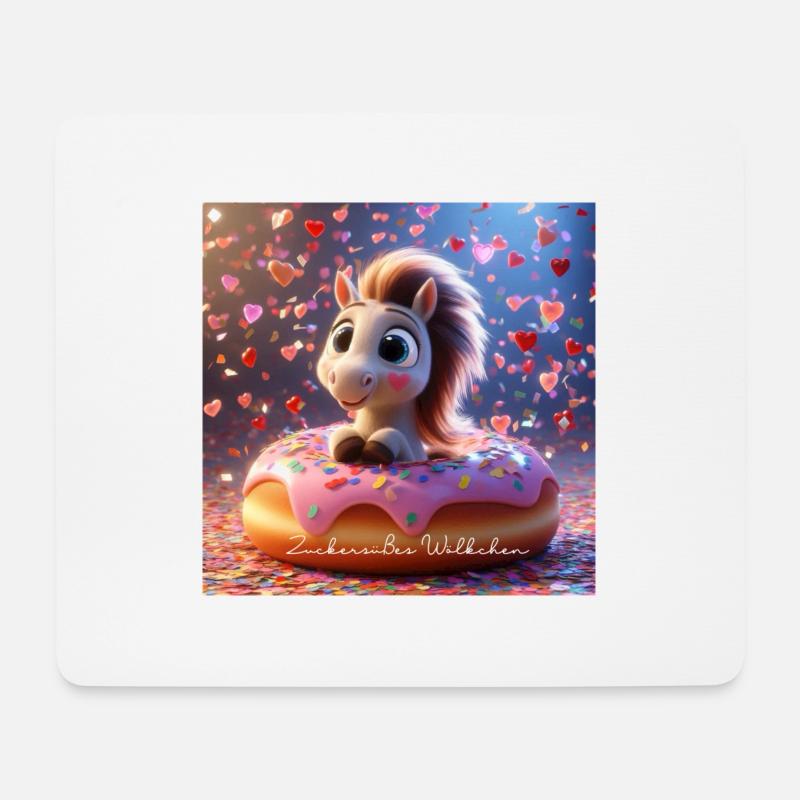 Zuckerwölkchen super süß - Mousepad (Querformat) - Weiß