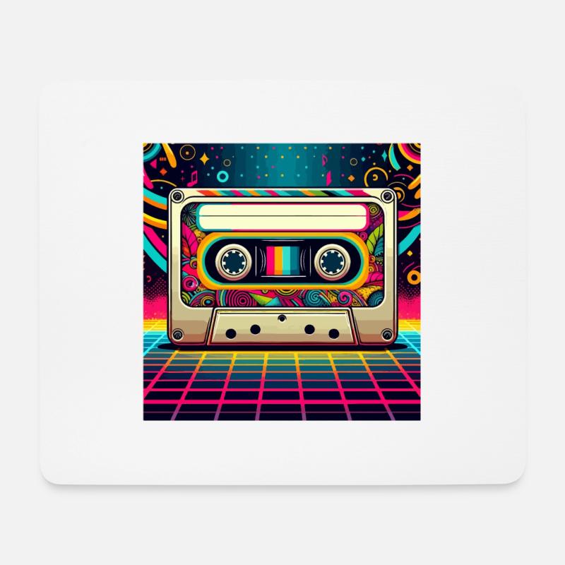 Ambiance cassette rétro - Tapis de souris (format paysage) - blanc