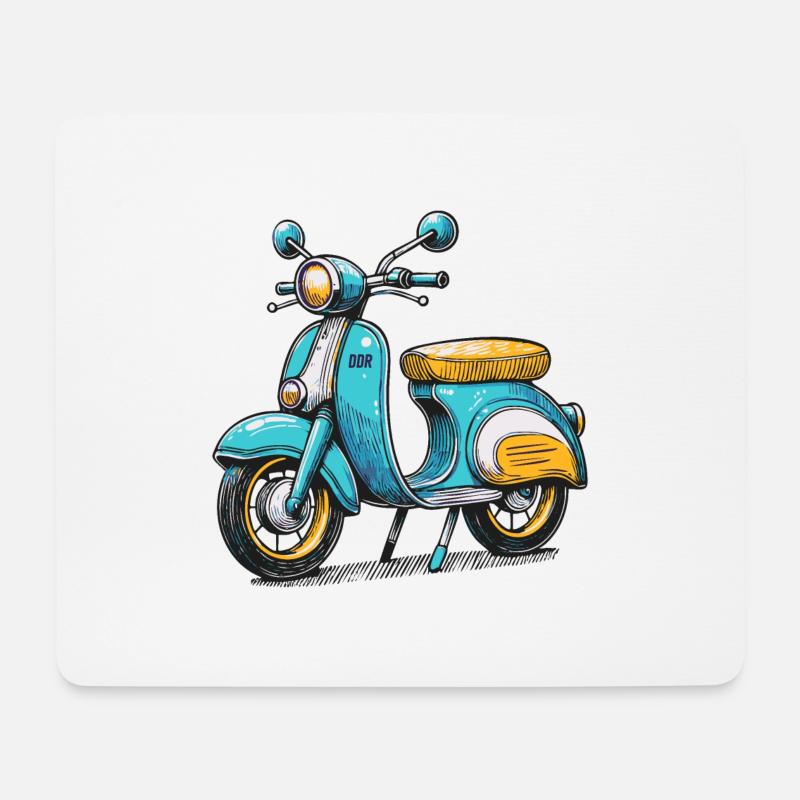 Mobylette de la RDA – Charme vintage dans un style rétro - Tapis de souris (format paysage) - blanc