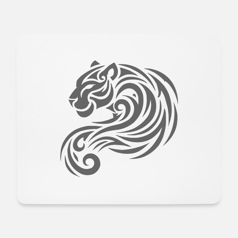 Panther Tribal - Mousepad (Querformat) - Weiß