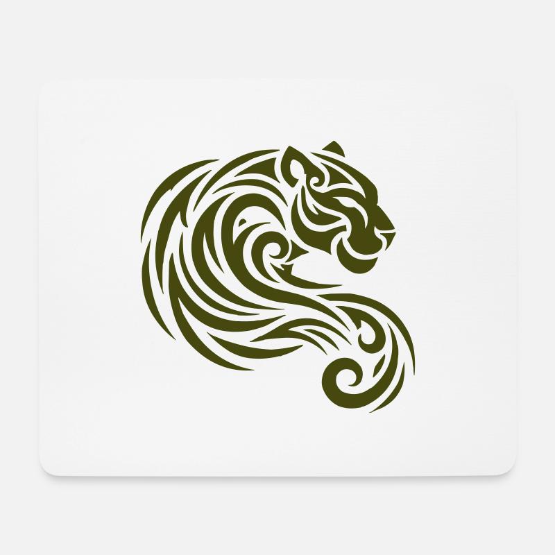 Panther Tribal - Mousepad (Querformat) - Weiß