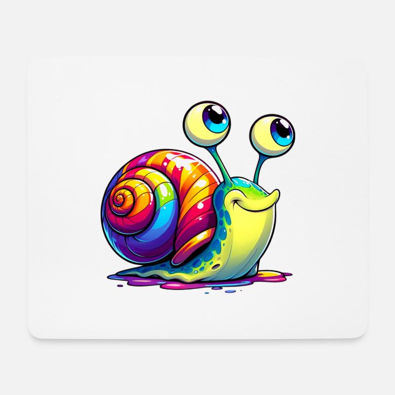 Escargot - Tapis de souris (format paysage) - blanc