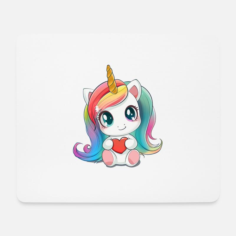 Einhorn und Herz - Baby Einhorn, Kleinkind Geschenkidee - Mousepad (Querformat) - Weiß