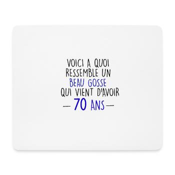 70 ans - Tapis de souris (format paysage) - blanc - Devant