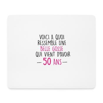 50 ans - femme - Tapis de souris (format paysage) - blanc - Devant