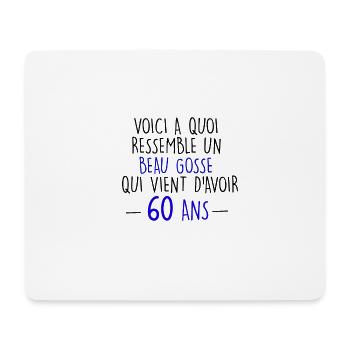 60 ans - Tapis de souris (format paysage) - blanc - Devant