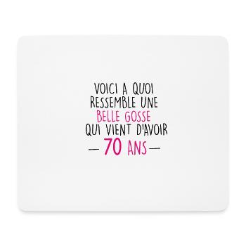 70 ans- femme - Tapis de souris (format paysage) - blanc - Devant