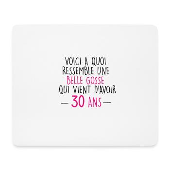30 ans - femme - Tapis de souris (format paysage) - blanc - Devant