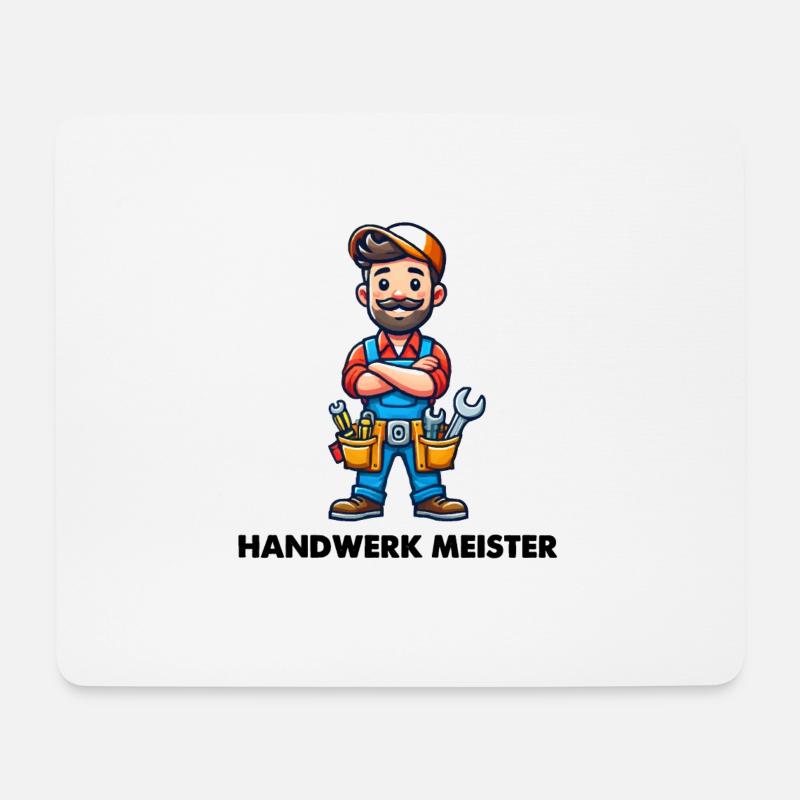 handwerk meister - Mousepad (Querformat) - Weiß