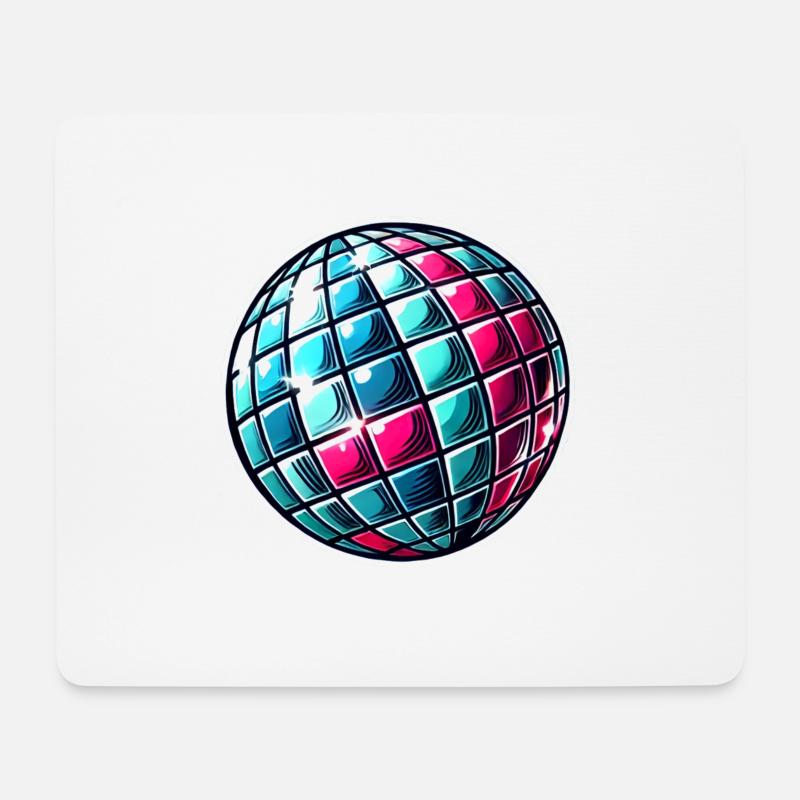 Discokugel - Mousepad (Querformat) - Weiß