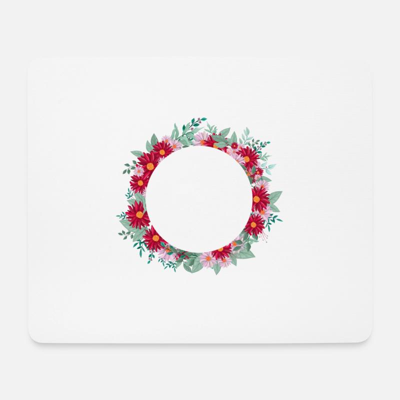 Buchstabe f Blumenkrone - Mousepad (Querformat) - Weiß