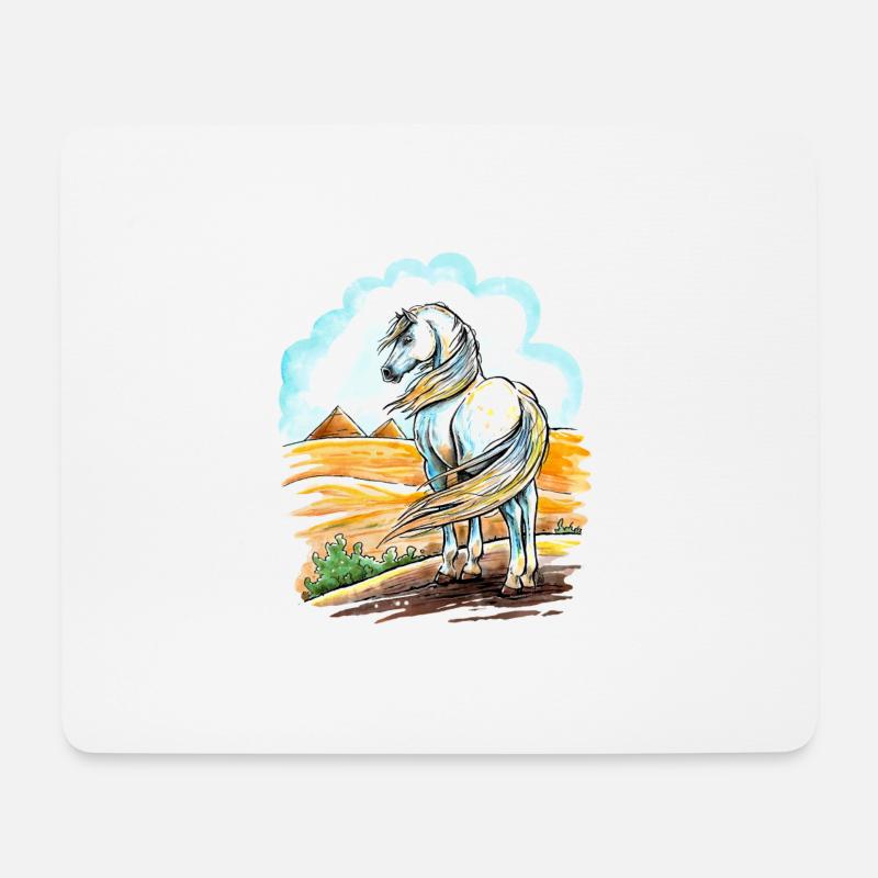 Egyptian Arabian Horse - Mousepad (Querformat) - Weiß