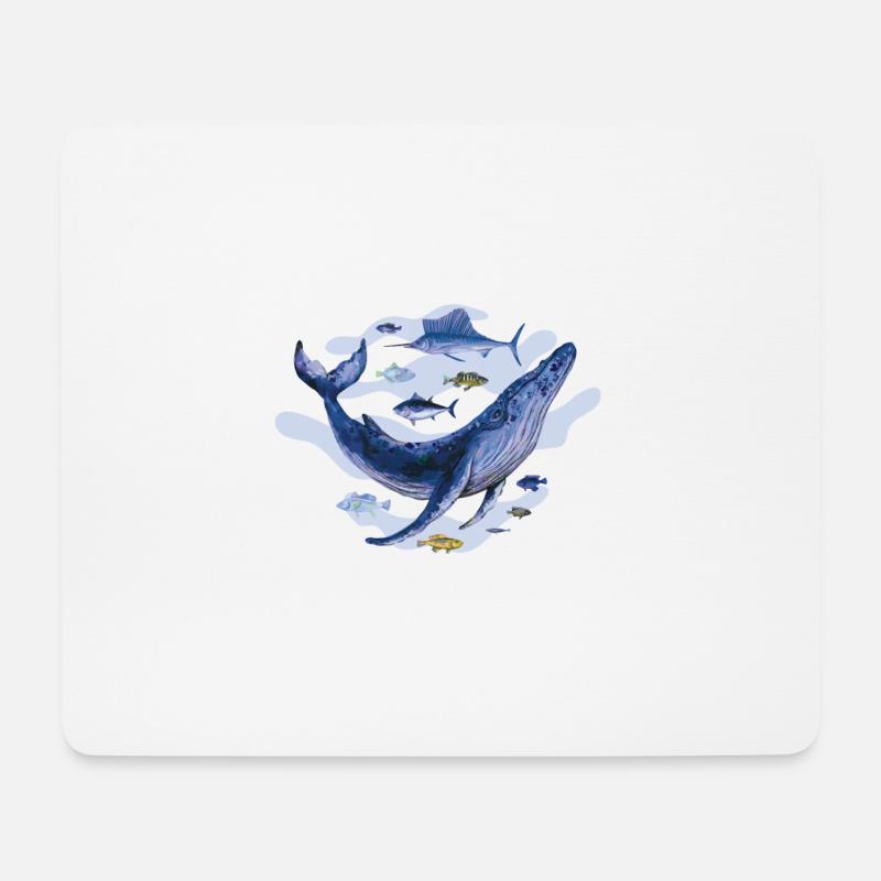 Fisch Fische Meeresbewohner Wal Meeressäuger - Mousepad (Querformat) - Weiß