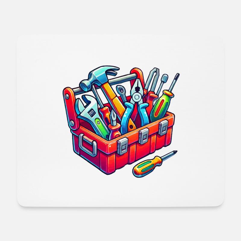 Werkzeug Werkzeugkasten - Mousepad (Querformat) - Weiß