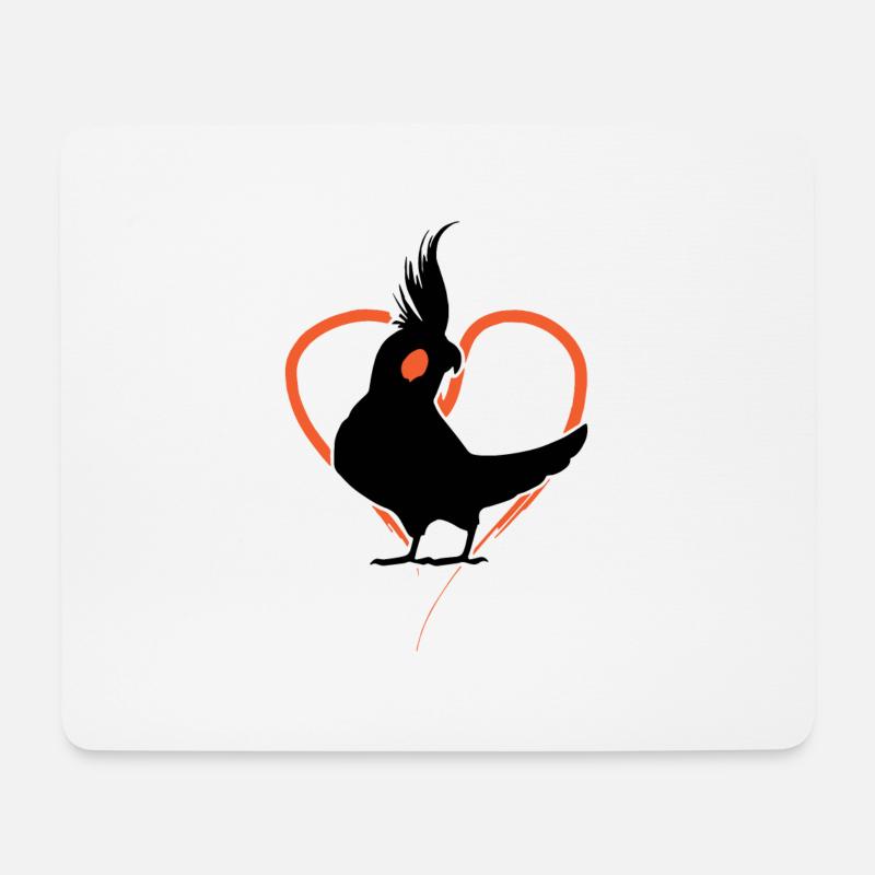 Nymphensittich-Herz - Mousepad (Querformat) - Weiß