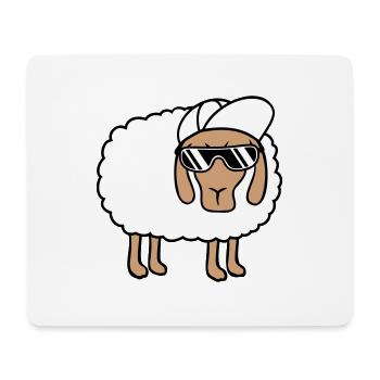 Cooles Schaf Sonnenbrille Cappy Mütze Sommer Spaß - Mousepad (Querformat) - Weiß - Vorne