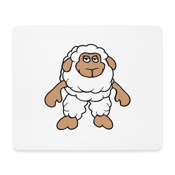 Schaf Steht Cool Gelangweilt Müde Cartoon Comic - Mousepad (Querformat) - Weiß - Vorne