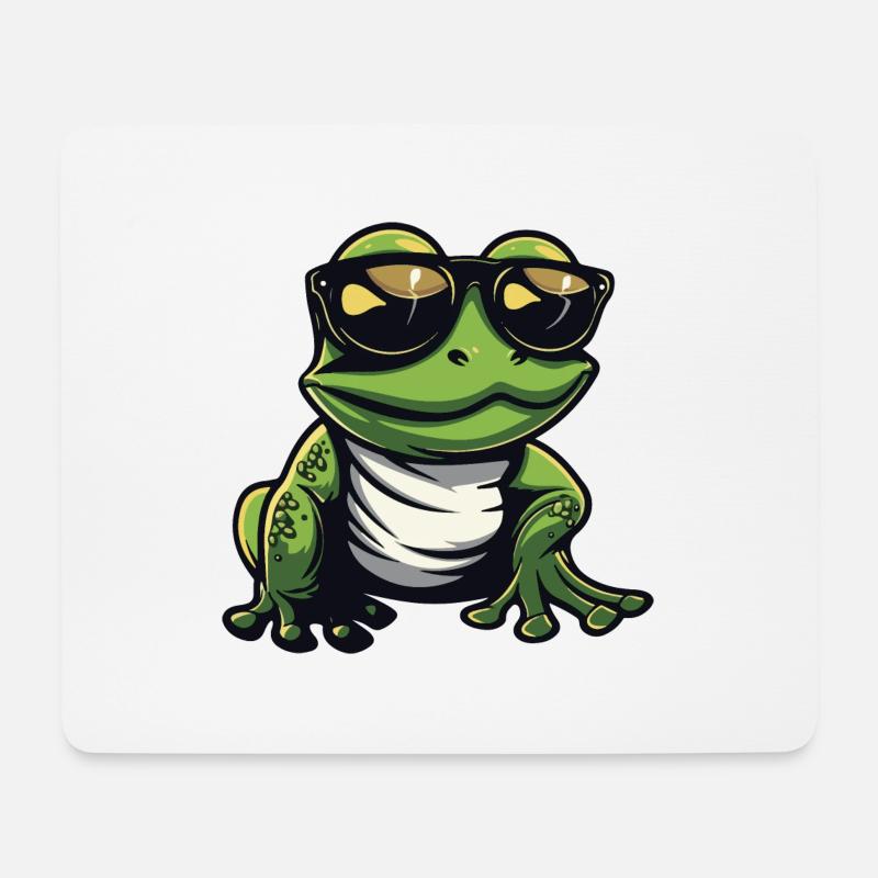 Frosch Tier Cool - Mousepad (Querformat) - Weiß