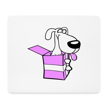 Dog Gift Box Funny Crazy Surprise Fun - Mouse Pad (horizontal) - white - Front