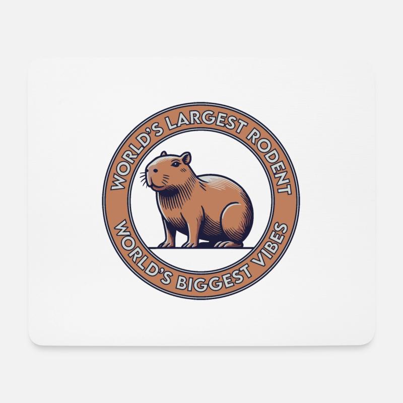 World’s Largest Rodent, World’s Biggest Vibes - Mousepad (Querformat) - Weiß