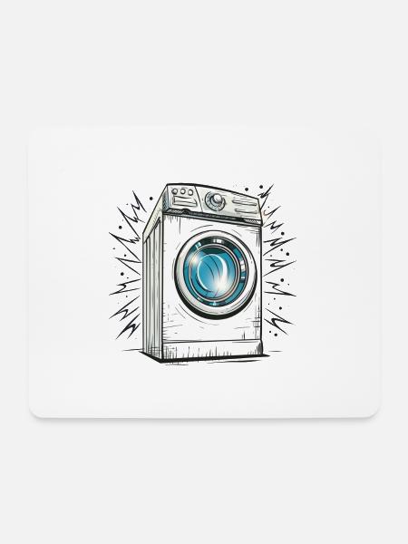 Waschmaschine - Mousepad (Querformat) - Weiß