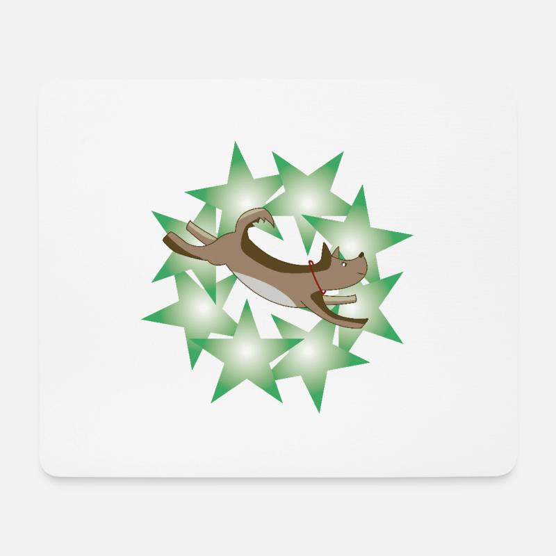 Emmana green stars - Mouse Pad (horizontal) - white