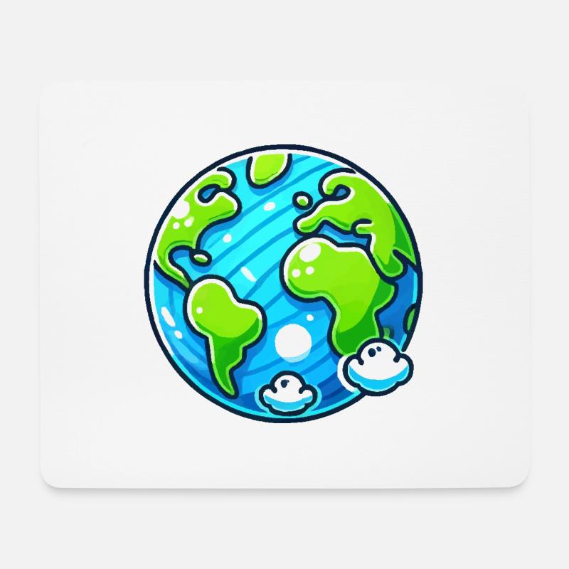 erde planet - Mousepad (Querformat) - Weiß