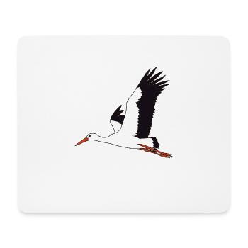 flying stork - Mouse Pad (horizontal) - white - Front