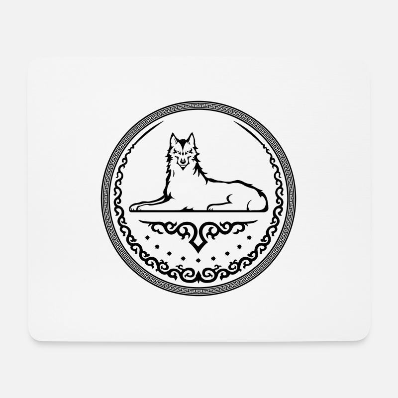 Ichkerischer Wolf - Mousepad (Querformat) - Weiß