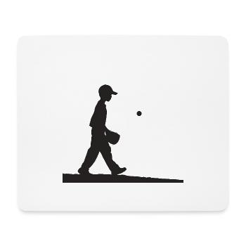 Baseballspieler schwarz weiß - Mousepad (Querformat) - Weiß - Vorne