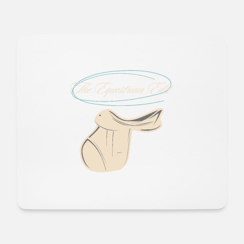 Pferdesattel The Equestrian Edit - Mousepad (Querformat) - Weiß