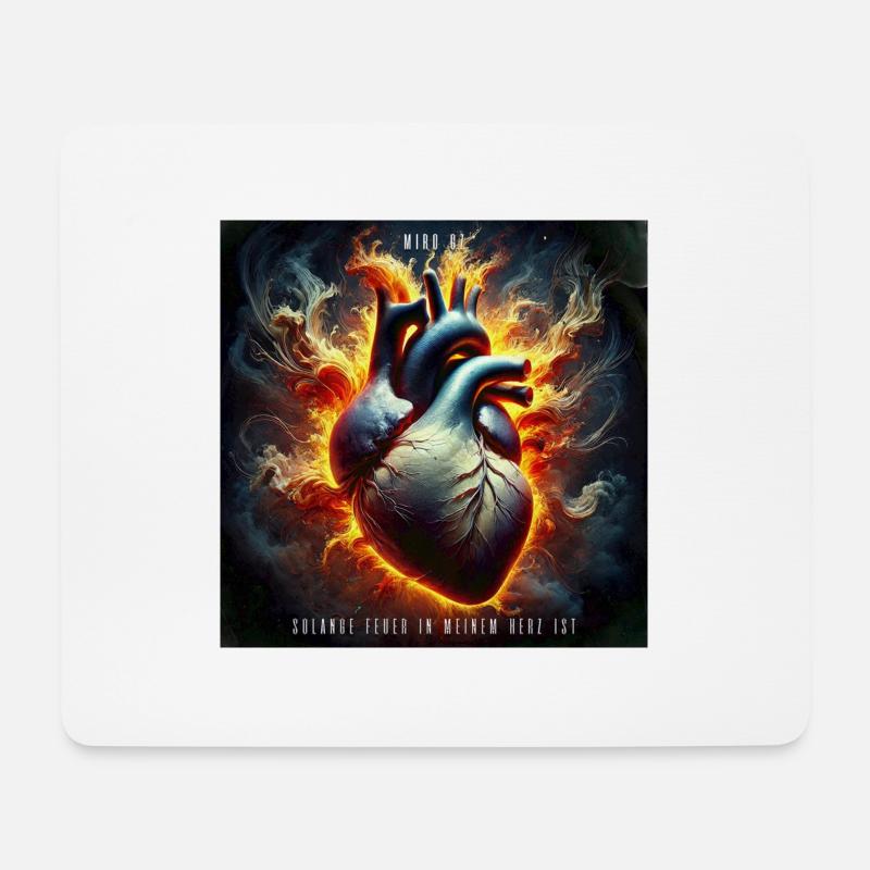 Solange Feuer in meinem Herz ist - Mousepad (Querformat) - Weiß