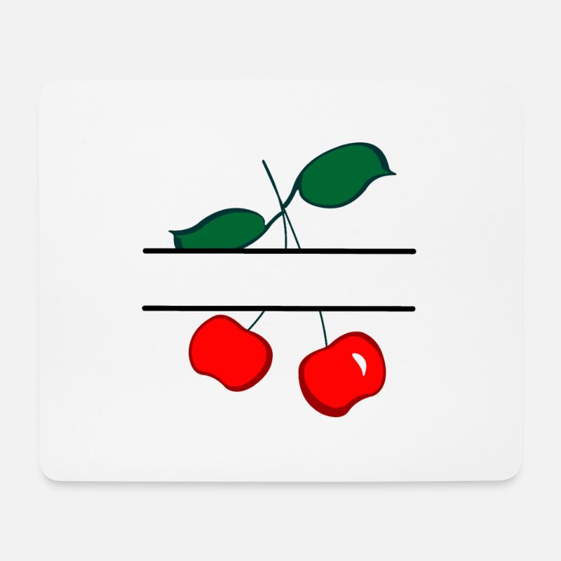 Kirsch-Banner - Mousepad (Querformat) - Weiß