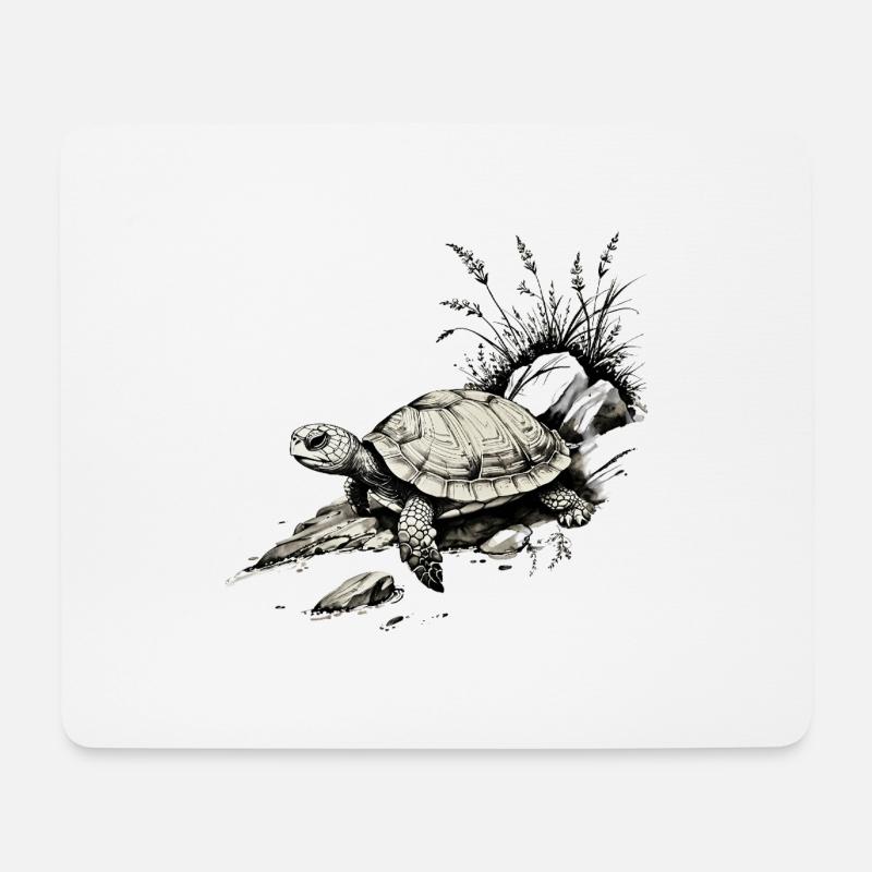 Schildkröte - Mousepad (Querformat) - Weiß