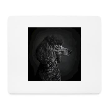 Black Animals - Black Poodle - Mouse Pad (horizontal) - white - Front