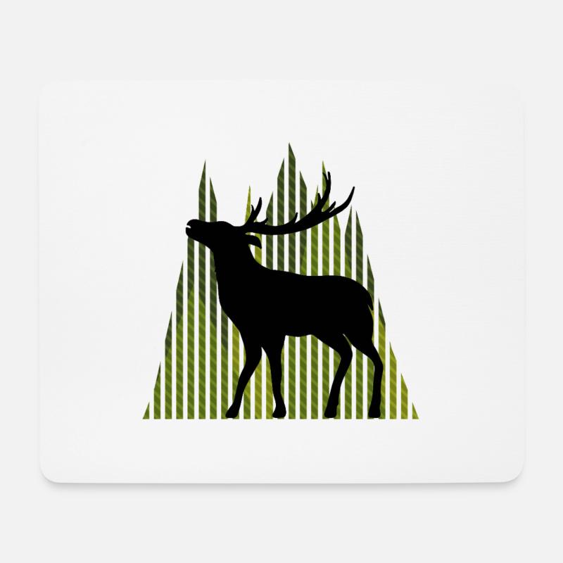 Hirsch - Mousepad (Querformat) - Weiß