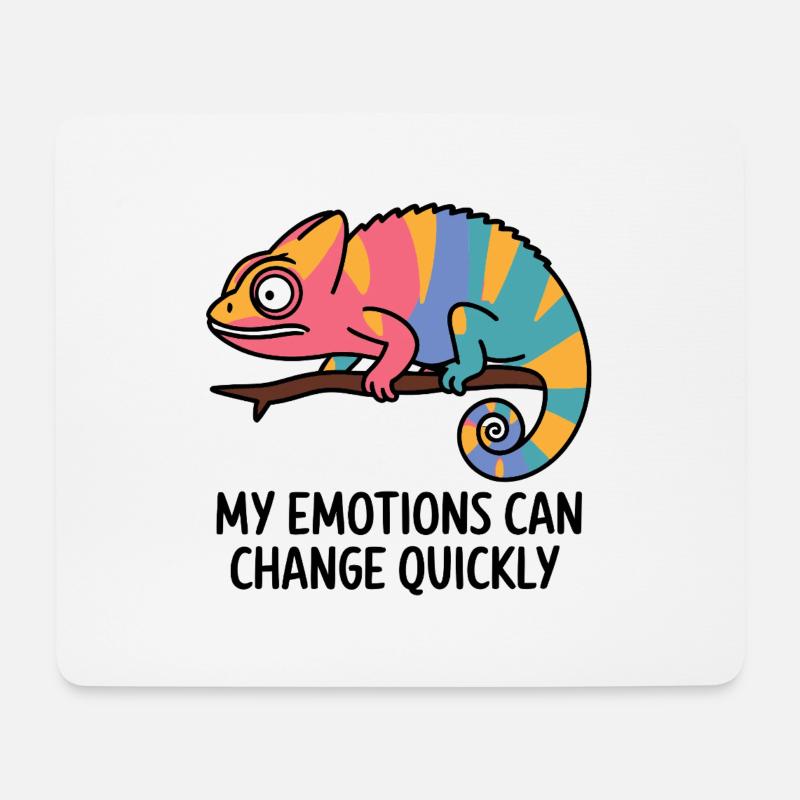 Colorful Chameleon Emotions - Mouse Pad (horizontal) - white