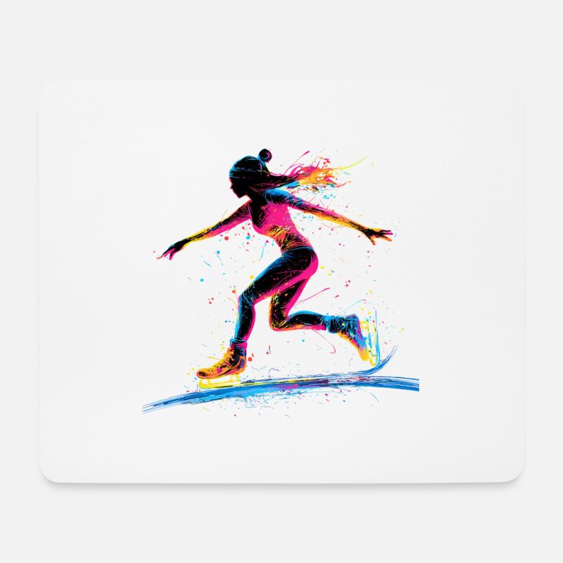 Eis Skating Schlittschuh Laufen Schlittschuhläufer - Mousepad (Querformat) - Weiß