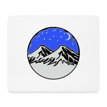 Starry sky mountains - Mouse Pad (horizontal) - white - Front