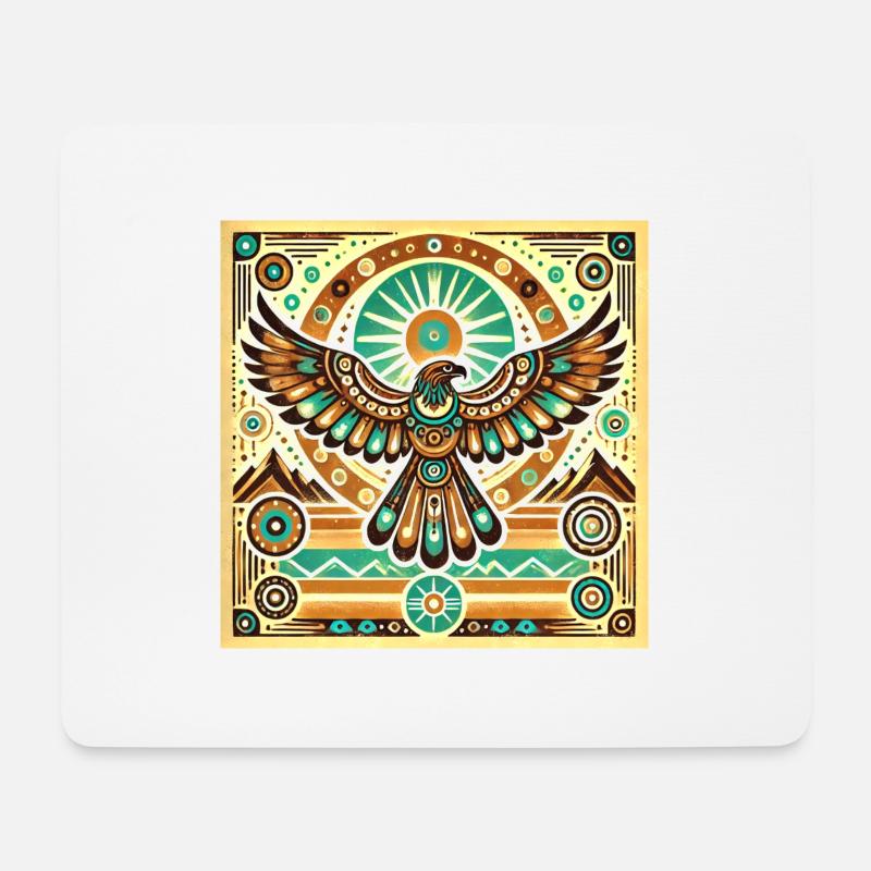 Krafttier Adler - Mousepad (Querformat) - Weiß