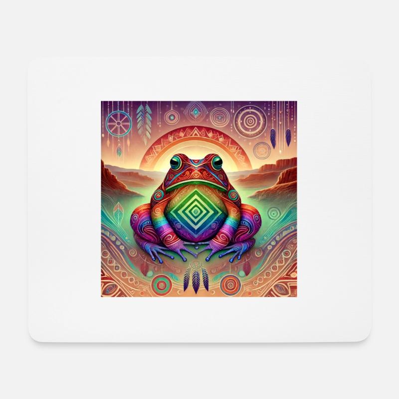 Krafttier Frosch - Mousepad (Querformat) - Weiß