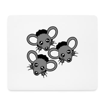 3 souris Trou mural Trou de souris Trois amis Équipe Équipage - Tapis de souris (format paysage) - blanc - Devant