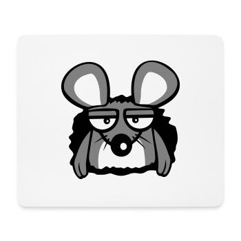 Maus Mauseloch Wand LochTraurig Müde Gelangweilt - Mousepad (Querformat) - Weiß - Vorne