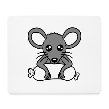 Souris grosse saucisse manger faim saucisse grillades - Tapis de souris (format paysage) - blanc - Devant