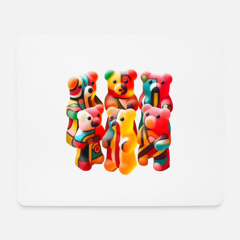 Gummibärchen mit abstraktem Muster - Mousepad (Querformat) - Weiß