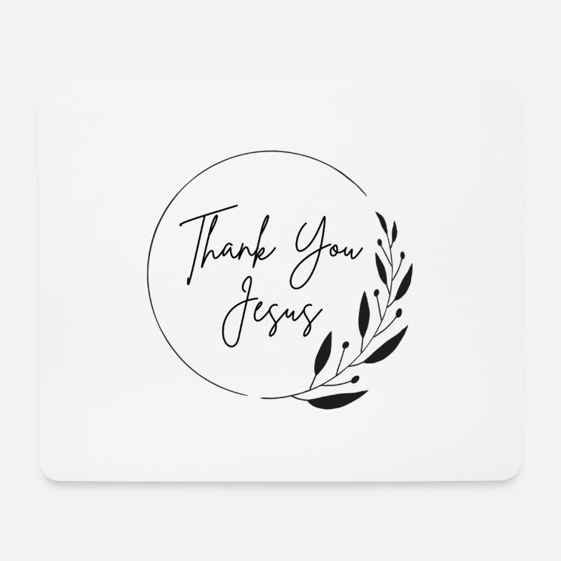 danke Jesus - Mousepad (Querformat) - Weiß