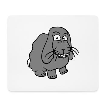 Hase Kaninchen komisches Gesicht Grimasse Grinsen - Mousepad (Querformat) - Weiß - Vorne