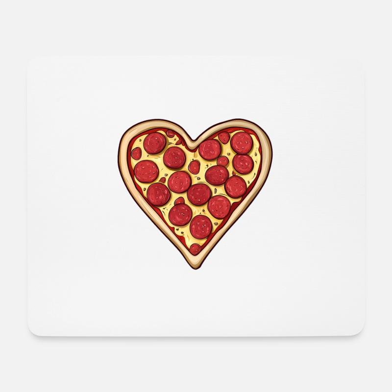 Pizza Herz Valentinstag Geschenk - Mousepad (Querformat) - Weiß