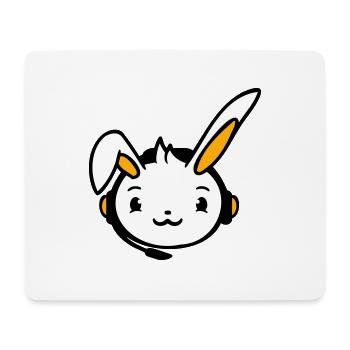 Bunny Plays Console Headset Gamer Nerd Headphones - Mouse Pad (horizontal) - white - Front