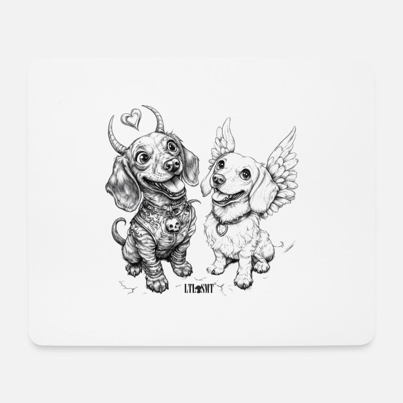 Himmel vs. Hölle - Mousepad (Querformat) - Weiß
